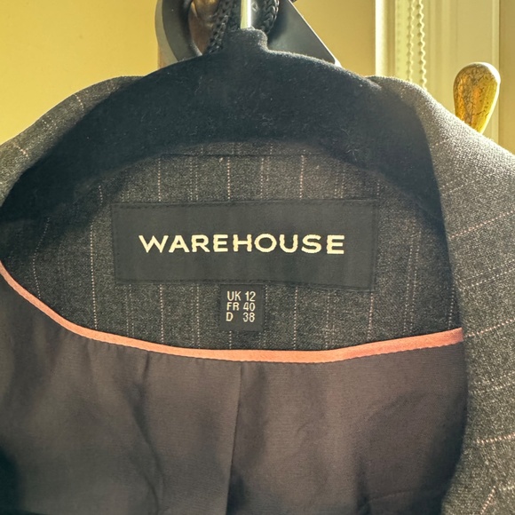 Charcoal Grey with Pale Pink Pinstripe Blazer - Picture 3 of 4